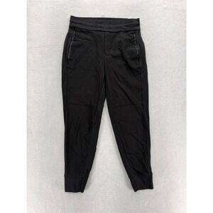 Athleta Jogger Pants Womens 6P Black Stretch Zip Pockets Tapered Gym Travel Yoga